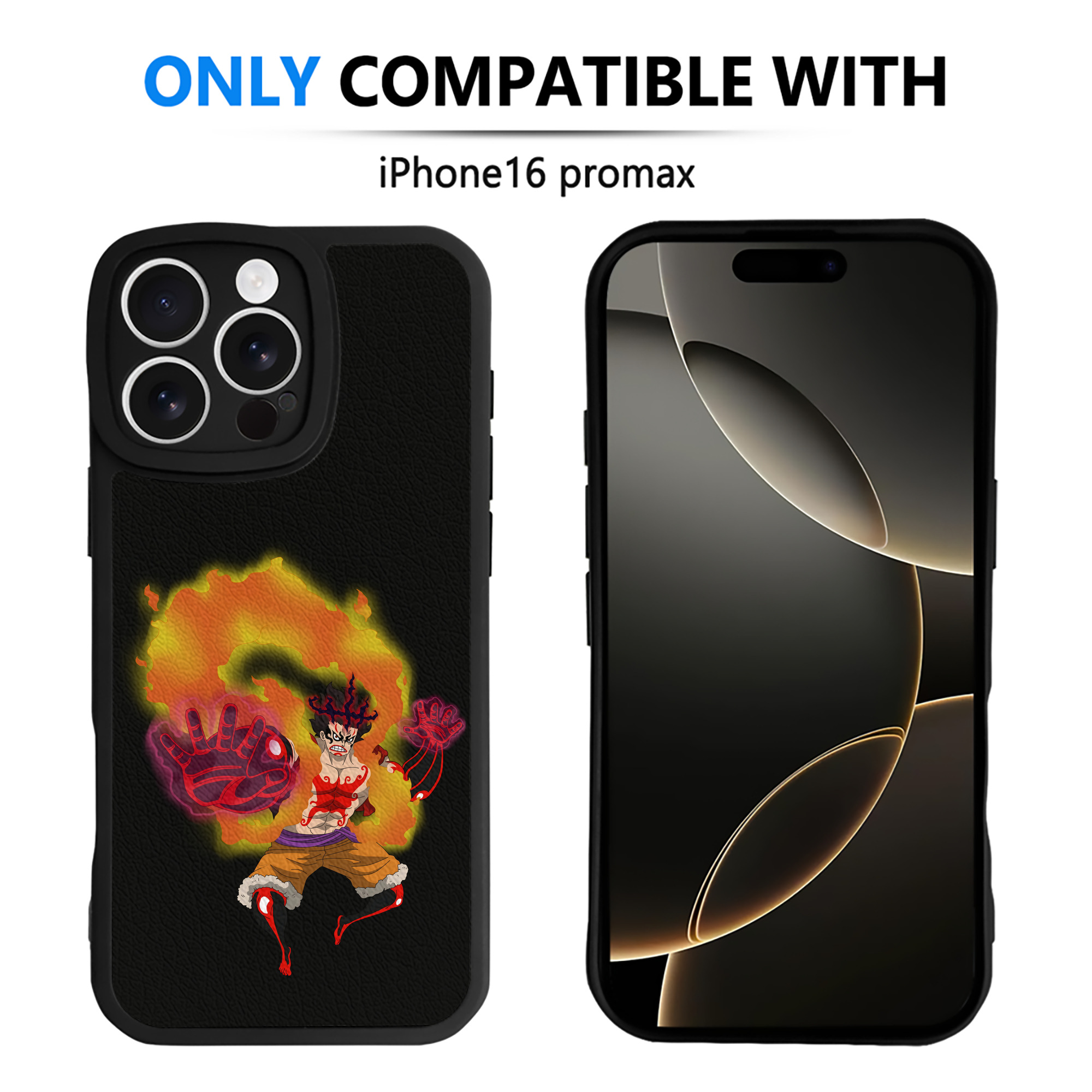 （画像用） ワンピース モンキー・D・ルフィ ONE PIECE Monkey D. Luffy 【iPhone 16シリーズ対応】シリコンスマホケース（レザー調） 材質：シリコン